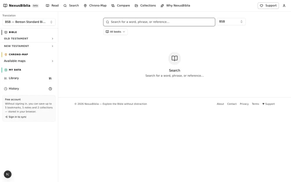 The search screen with results for the word “amour” in the Louis Segond translation.